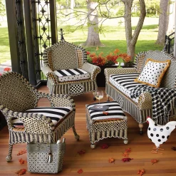 Clearance MacKenzie-Childs Courtyard Outdoor Accent Chair Cushion - Bathing Hut