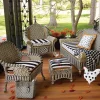 Discount MacKenzie-Childs Courtyard Outdoor Ottoman Cushion - Bathing Hut