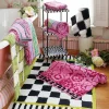 Clearance MacKenzie-Childs Covent Square Bath Rug - Black & White