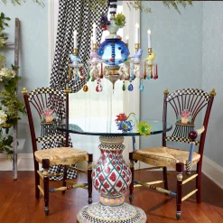 Clearance MacKenzie-Childs Dark Flower Basket Side Chair