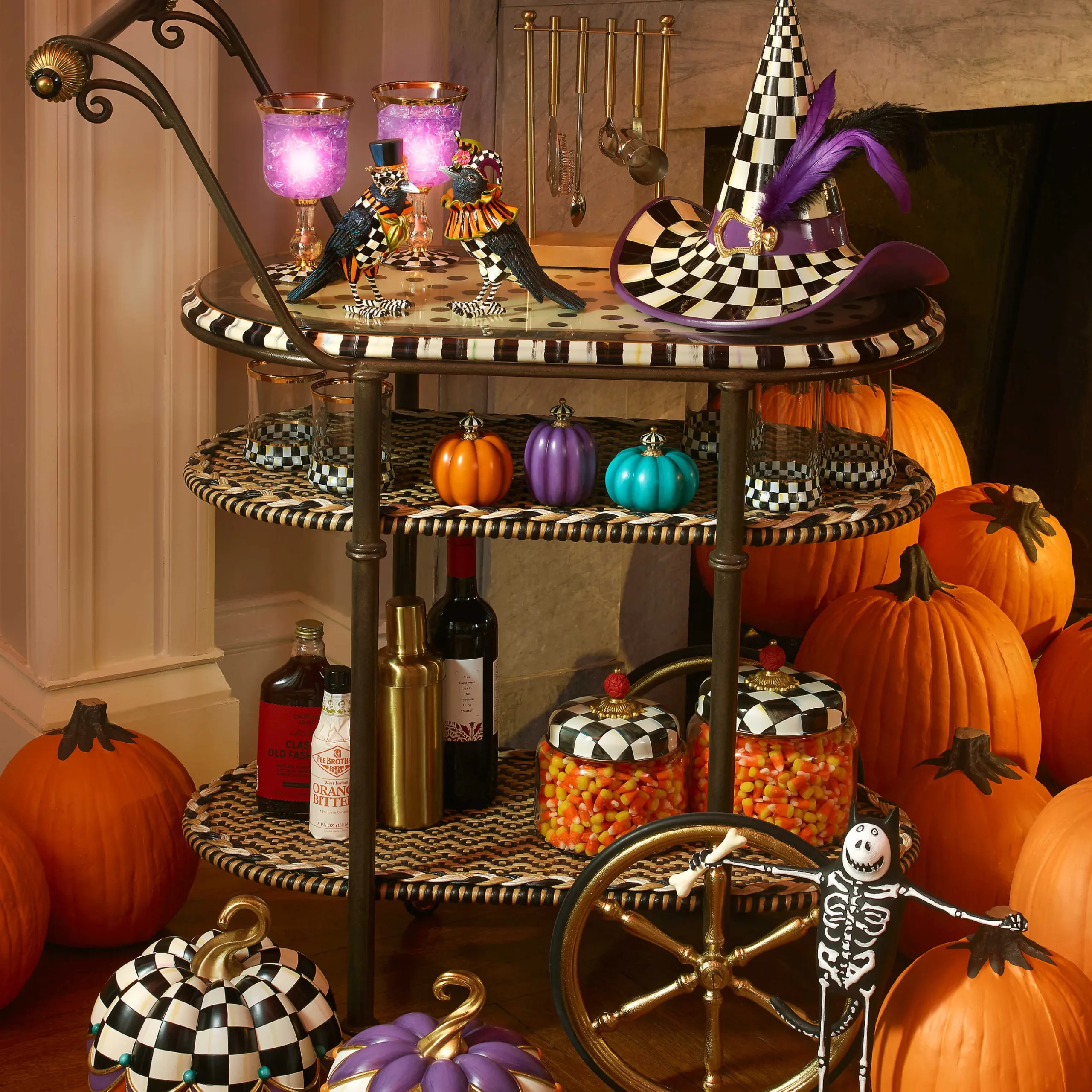 Outlet MacKenzie-Childs Dotography Bar Cart