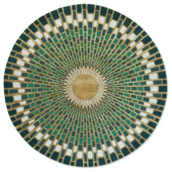 MacKenzie-Childs Emerald Sunburst Rug - 6' Round