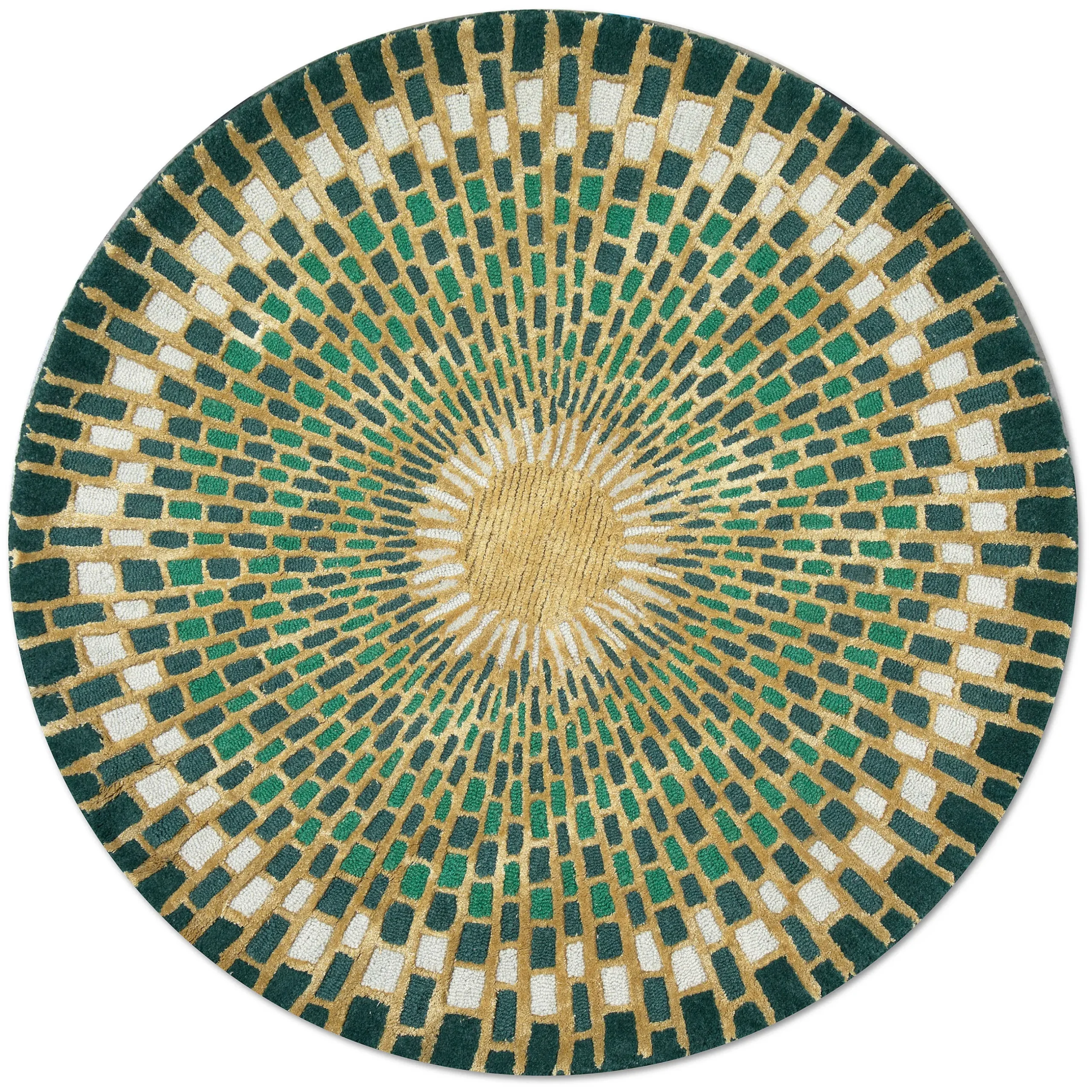 Sale MacKenzie-Childs Emerald Sunburst Rug - 3' Round
