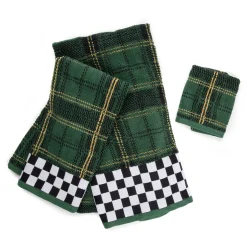 New MacKenzie-Childs Evergreen Plaid Bath Towel