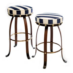 MacKenzie-Childs Flatiron Bar Stool - Navy