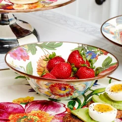 MacKenzie-Childs Flower Market Breakfast Bowl - White