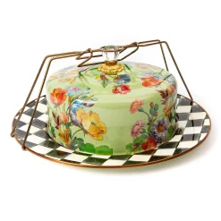 New MacKenzie-Childs Flower Market Cake Carrier - Green