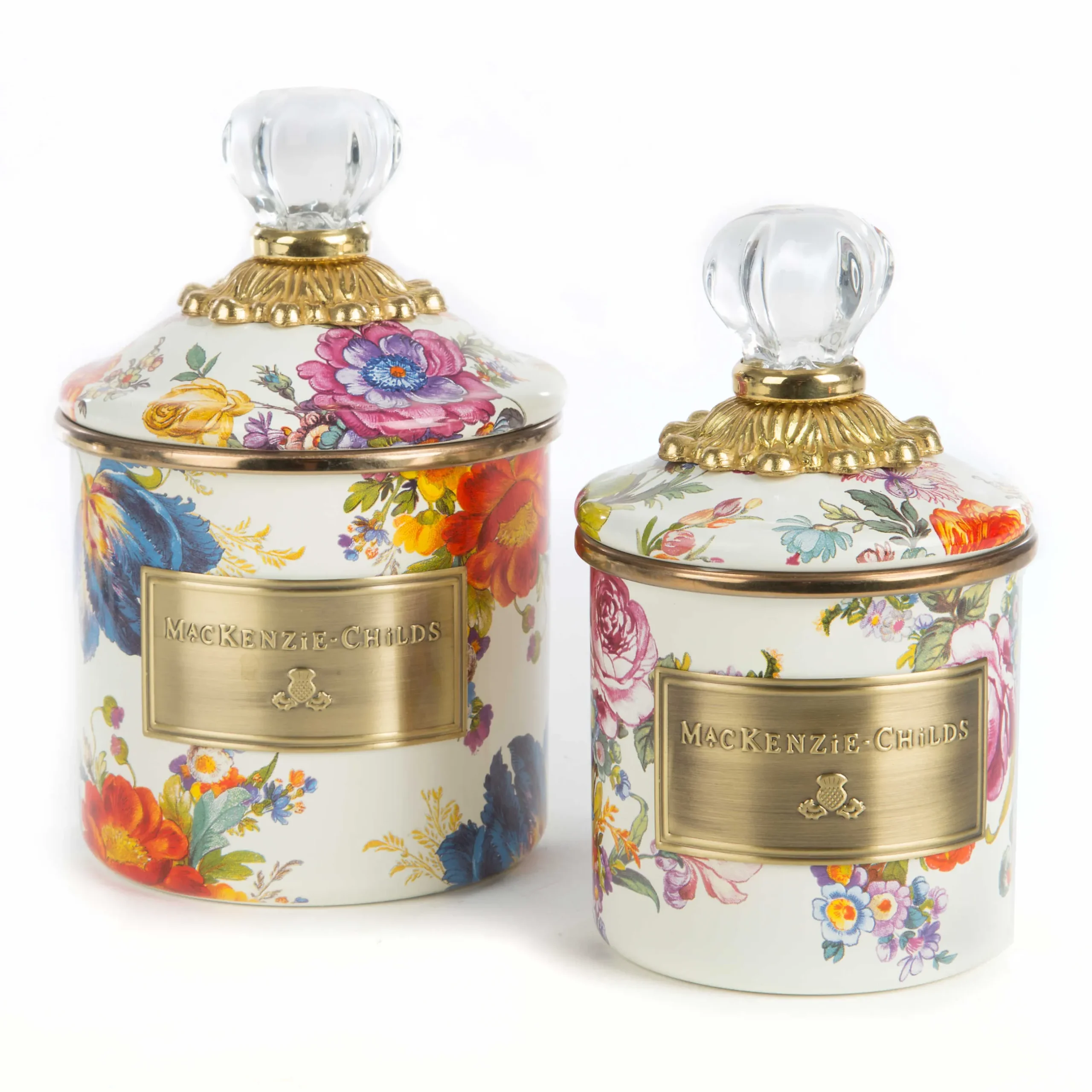 Online MacKenzie-Childs Flower Market Demi Canister - White