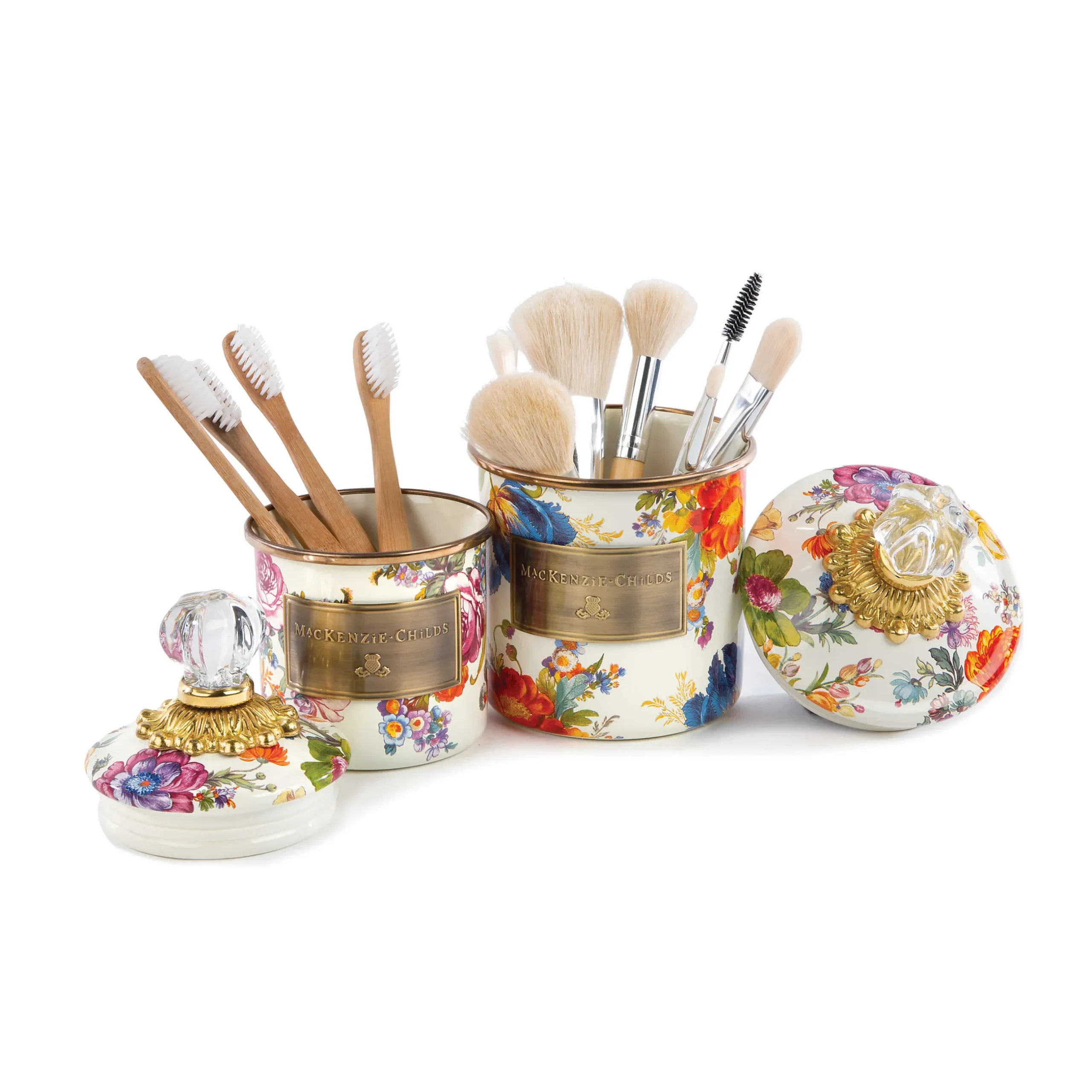 Online MacKenzie-Childs Flower Market Demi Canister - White
