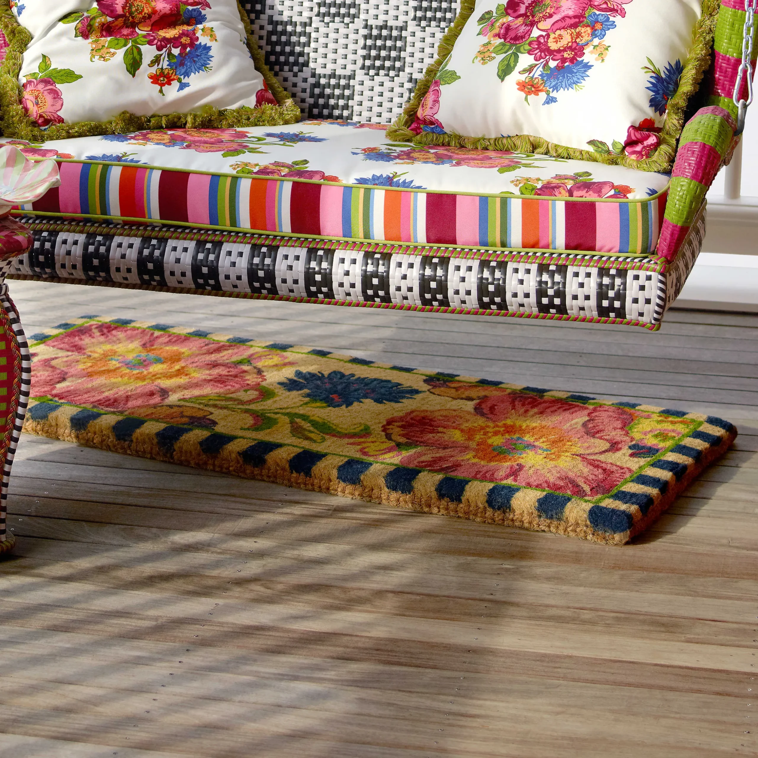 Hot MacKenzie-Childs Flower Market Double Door Entrance Mat