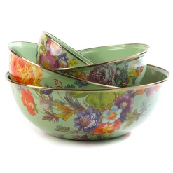 New MacKenzie-Childs Flower Market Extra Large Everyday Bowl - Green