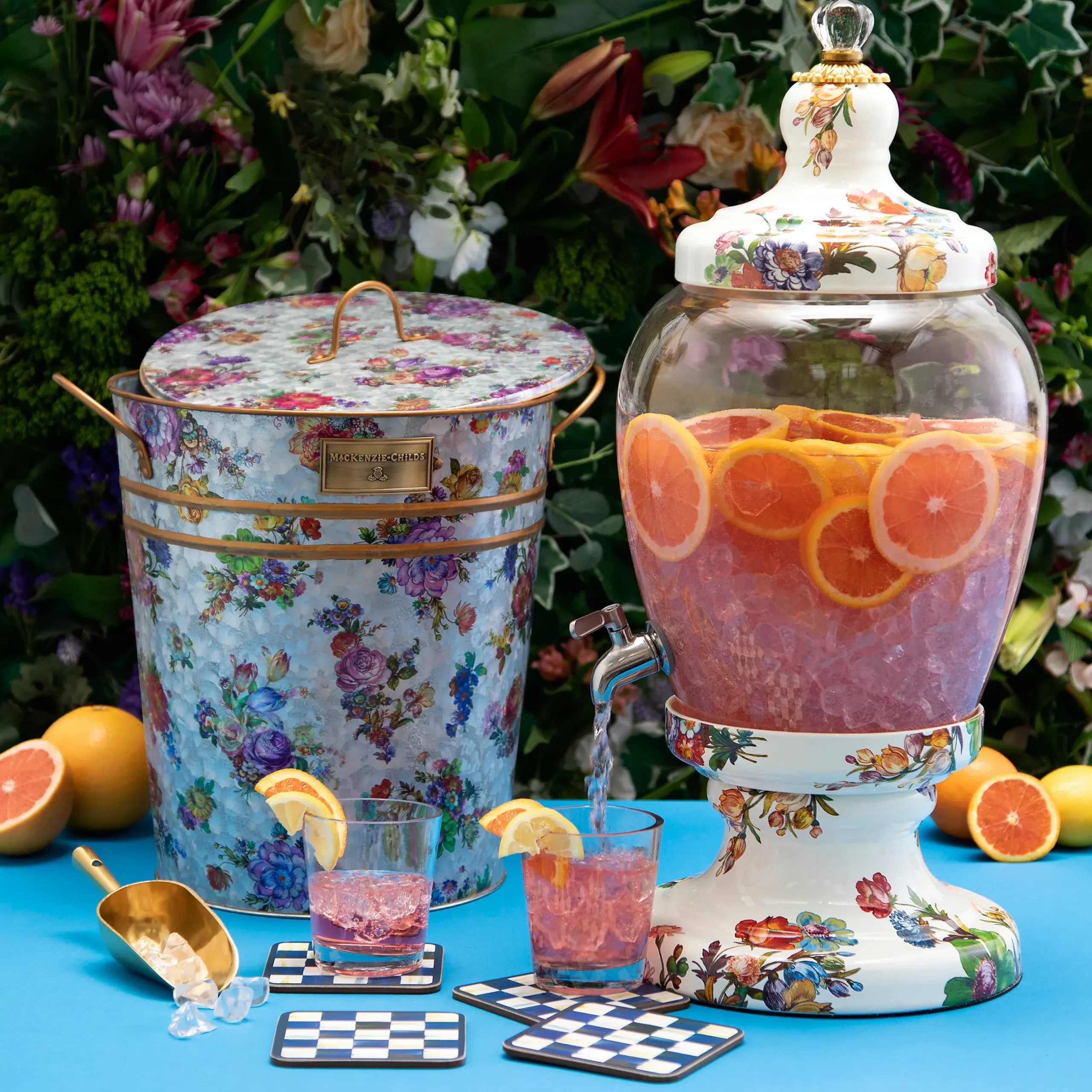 New MacKenzie-Childs Flower Market Galvanized Container With Scoop