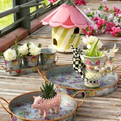 MacKenzie-Childs Flower Market Galvanized Serving Trays - Set Of 2