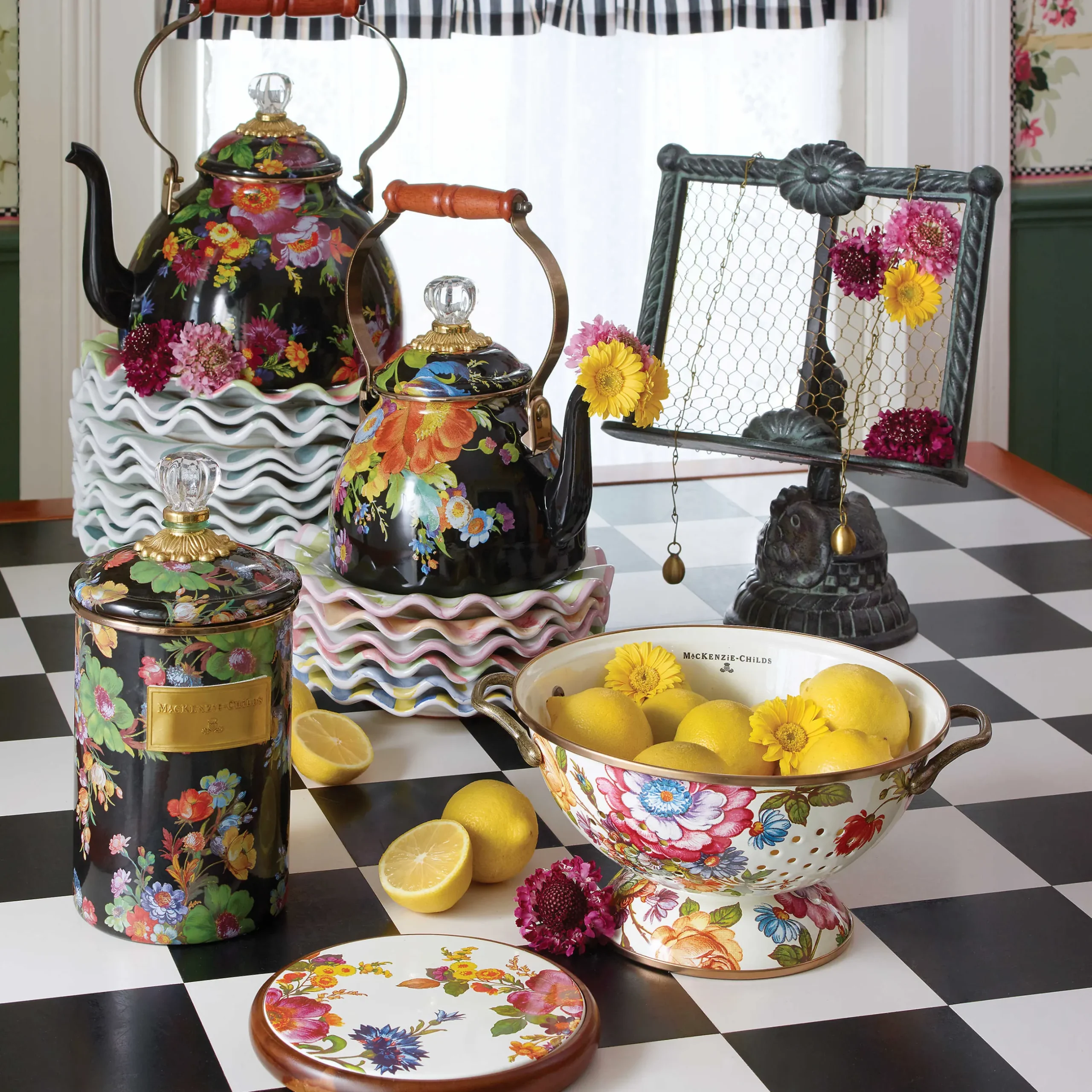 Discount MacKenzie-Childs Flower Market Large Colander - White
