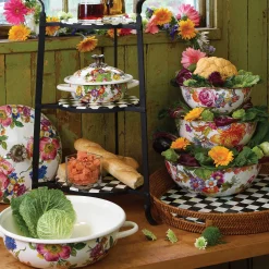Clearance MacKenzie-Childs Flower Market Large Everyday Bowl - White