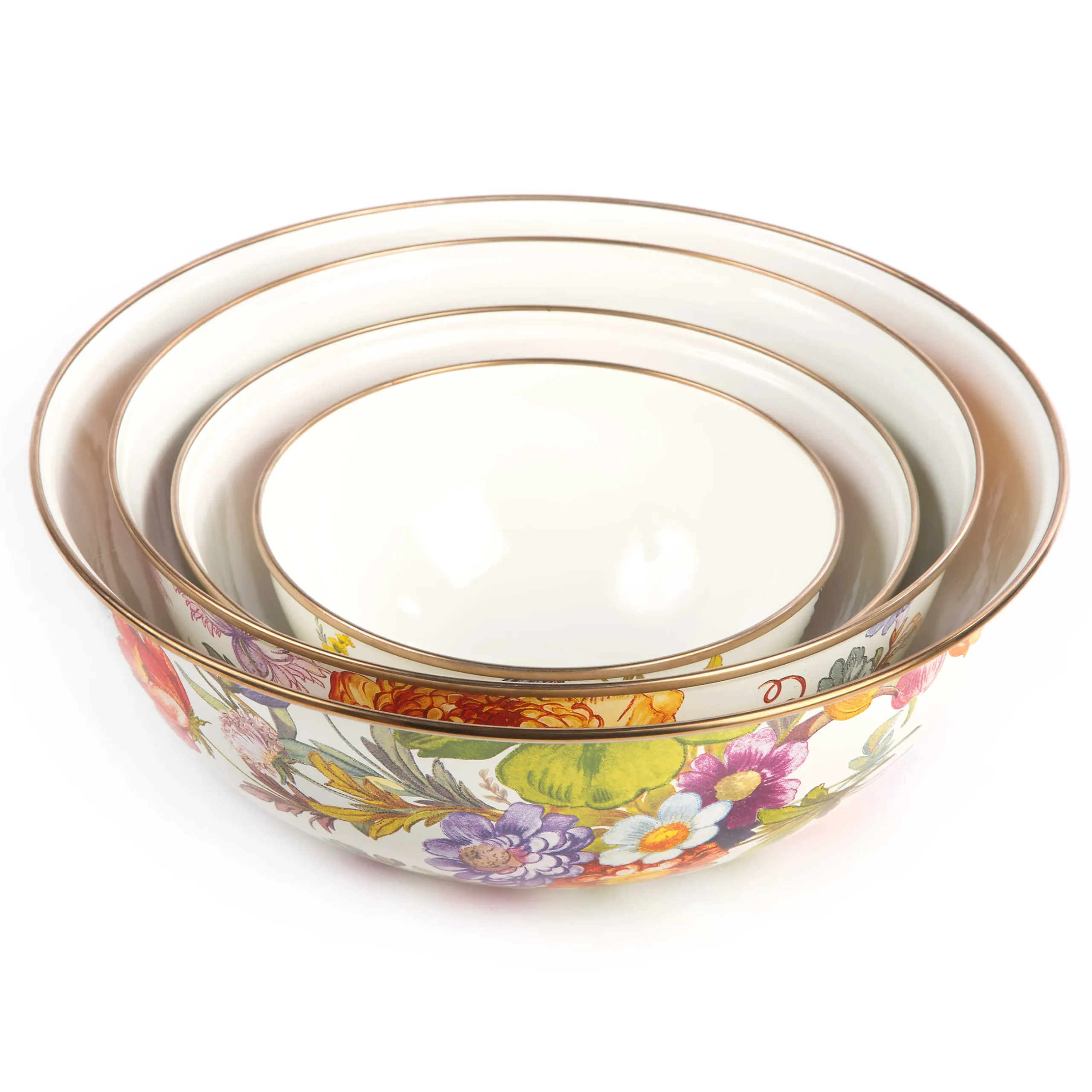 Clearance MacKenzie-Childs Flower Market Large Everyday Bowl - White