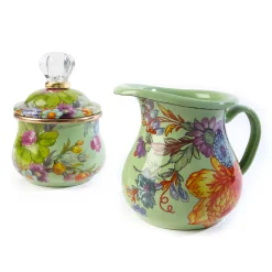 Best MacKenzie-Childs Flower Market Lidded Sugar Bowl - Green