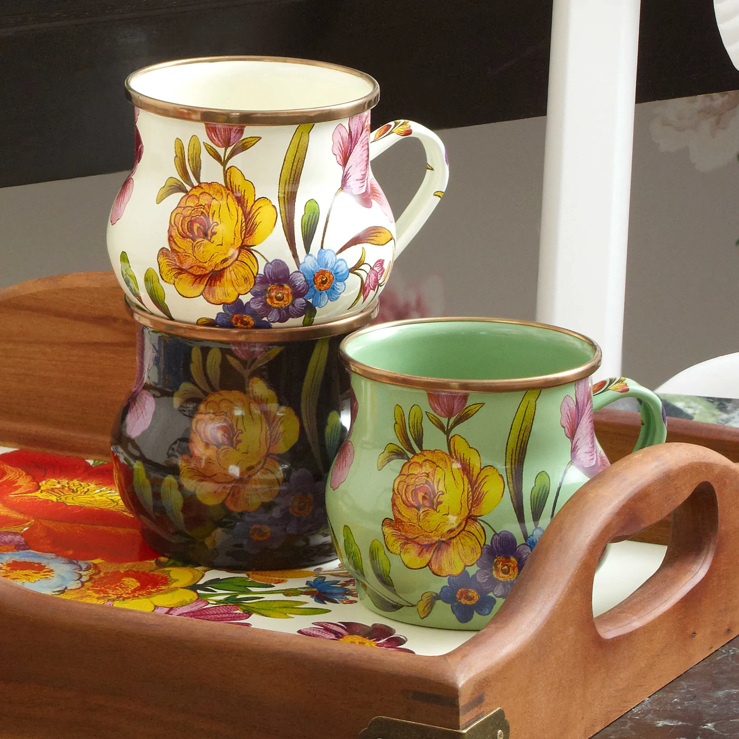 MacKenzie-Childs Flower Market Mug - White