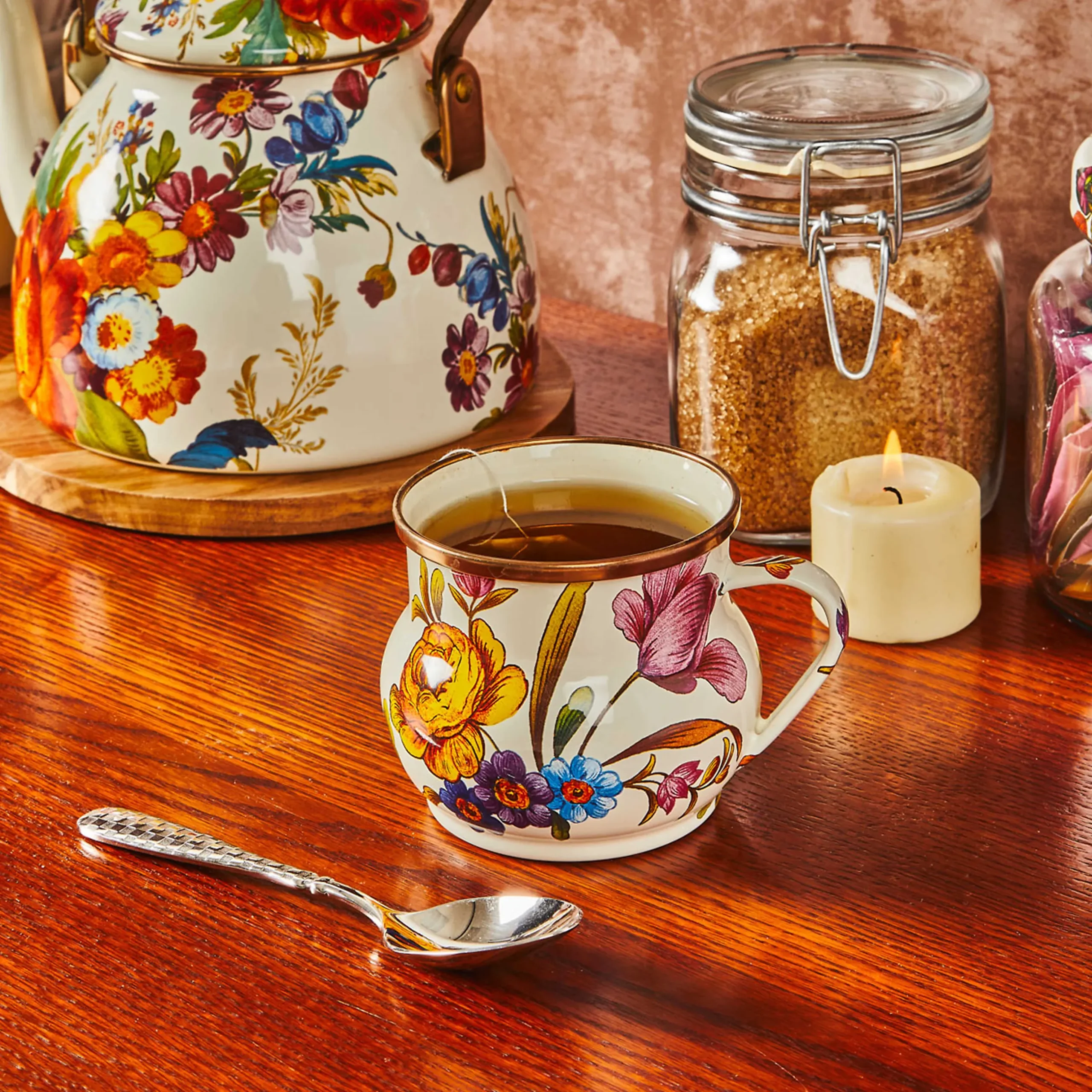 MacKenzie-Childs Flower Market Mug - White