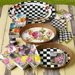 Discount MacKenzie-Childs Flower Market Paper Napkins - Cocktail - Black