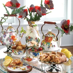 Online MacKenzie-Childs Flower Market 2 Quart Tea Kettle - White