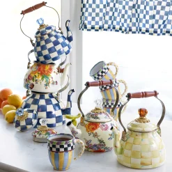 Online MacKenzie-Childs Flower Market 2 Quart Tea Kettle - White