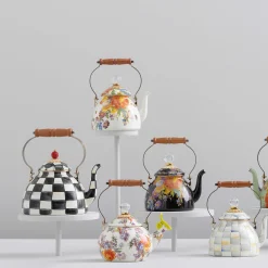 Online MacKenzie-Childs Flower Market 2 Quart Tea Kettle - White