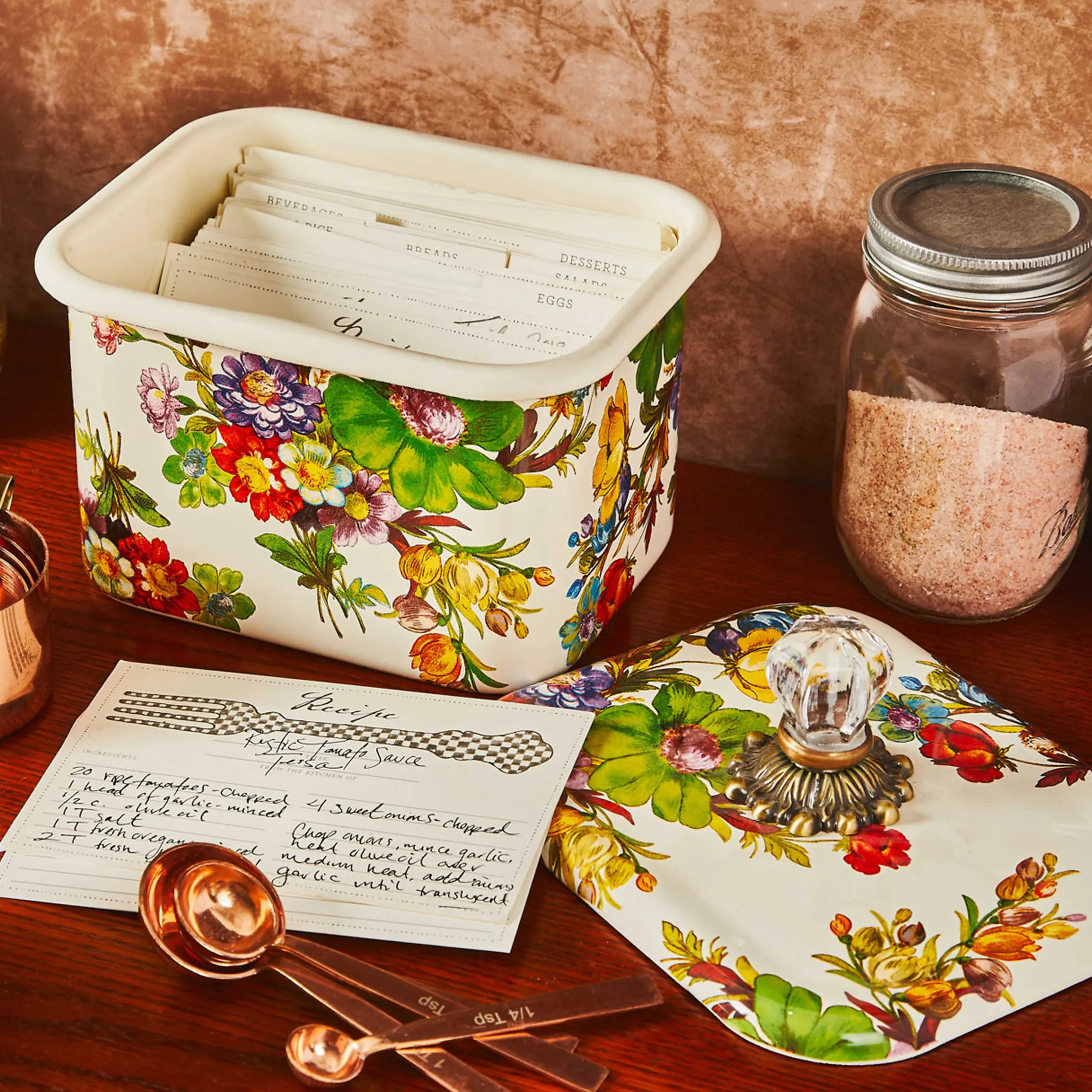 Discount MacKenzie-Childs Flower Market Recipe Box - White