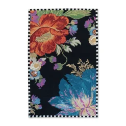 Best MacKenzie-Childs Flower Market Reflections Rug - Black - 5' X 8'