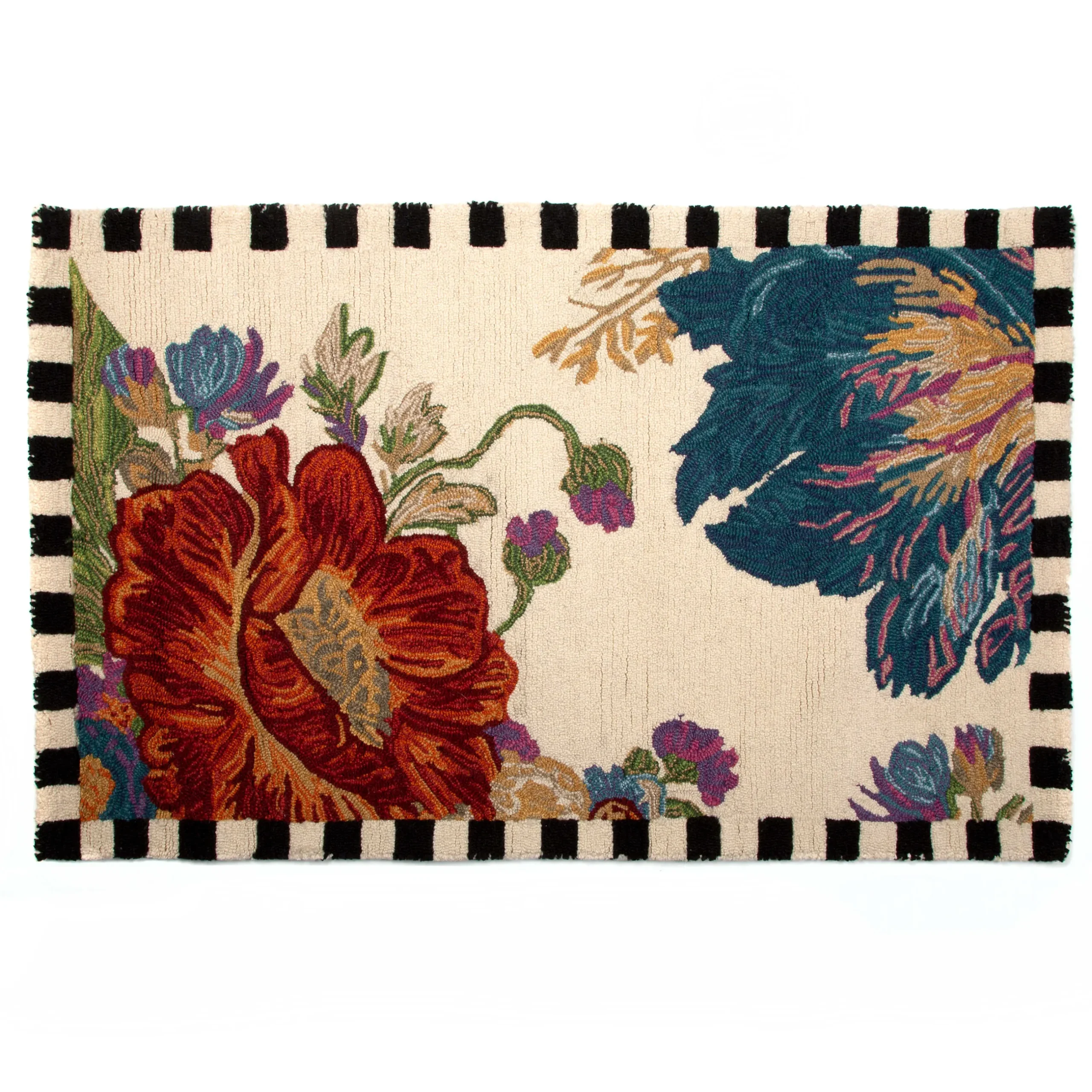 Clearance MacKenzie-Childs Flower Market Reflections Rug - 2'3" X 3'9" - Ivory