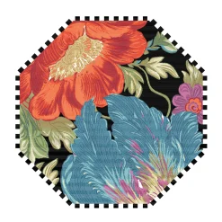 Outlet MacKenzie-Childs Flower Market Reflections Rug - Black - 6' Octagon