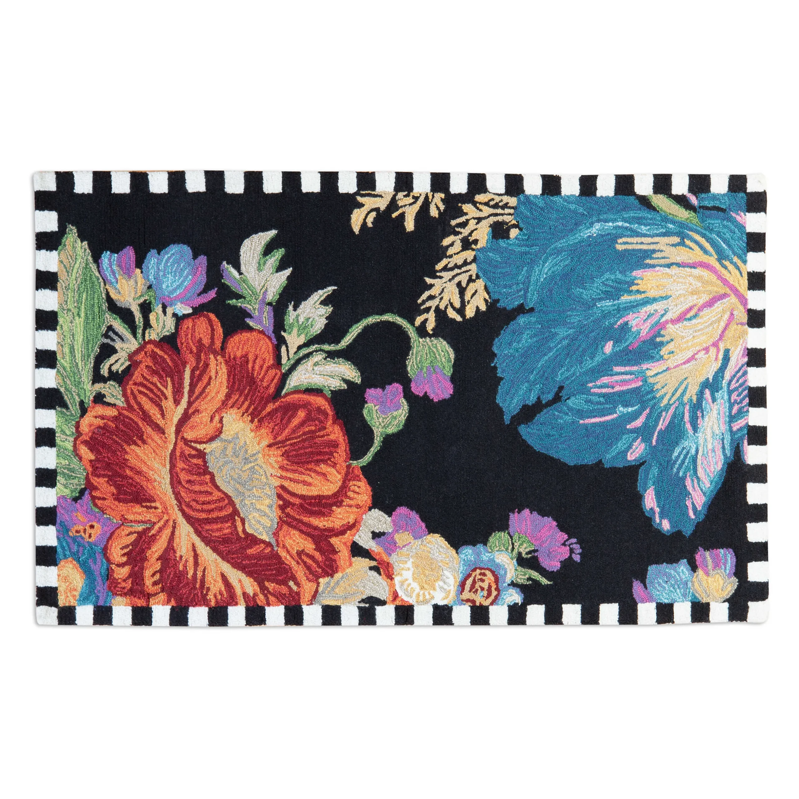 Hot MacKenzie-Childs Flower Market Reflections Rug - Black - 3' X 5'