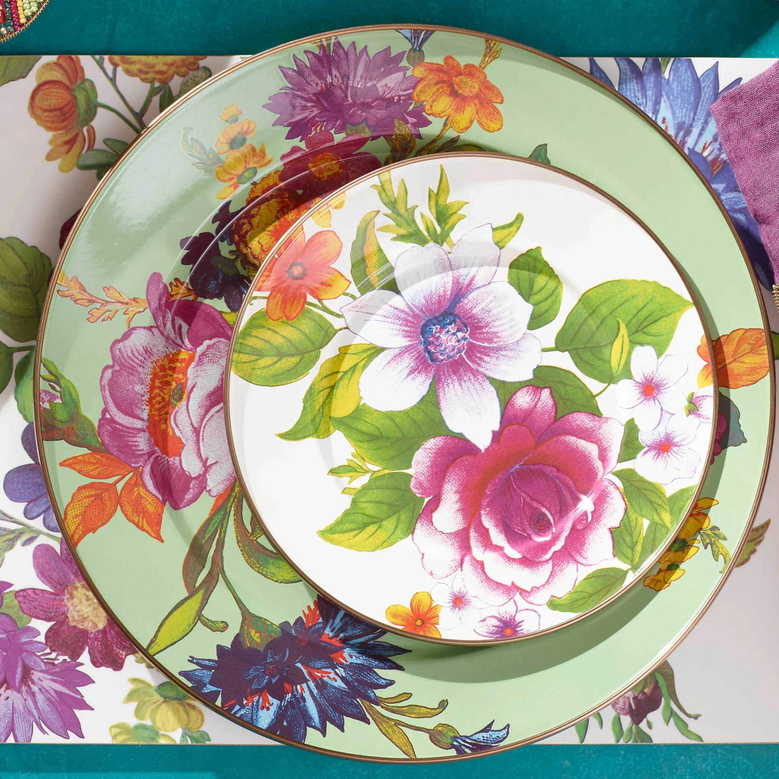 Online MacKenzie-Childs Flower Market Salad/Dessert Plate - White