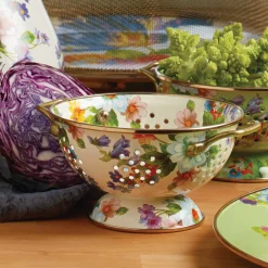 MacKenzie-Childs Flower Market Small Colander - White