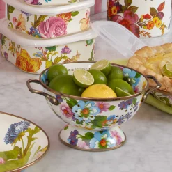 MacKenzie-Childs Flower Market Small Colander - White