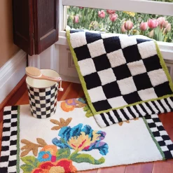 New MacKenzie-Childs Flower Market Standard Bath Rug -White