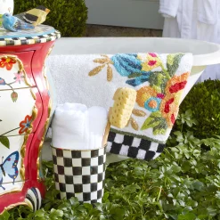 New MacKenzie-Childs Flower Market Standard Bath Rug -White