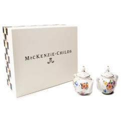 Outlet MacKenzie-Childs Flower Market Teapot Salt & Pepper Set - White