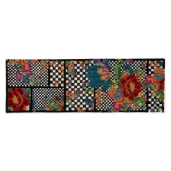 New MacKenzie-Childs Flower Market Trellis Rug - Black - 2'8" X 8' Runner