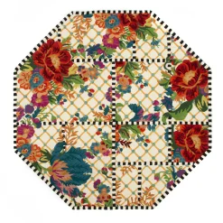 Clearance MacKenzie-Childs Flower Market Trellis Rug - Ivory - 6' Octagon