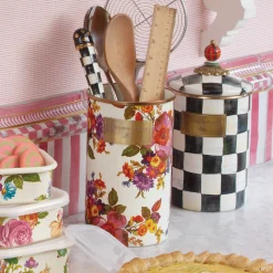 Clearance MacKenzie-Childs Flower Market Utensil Holder - White