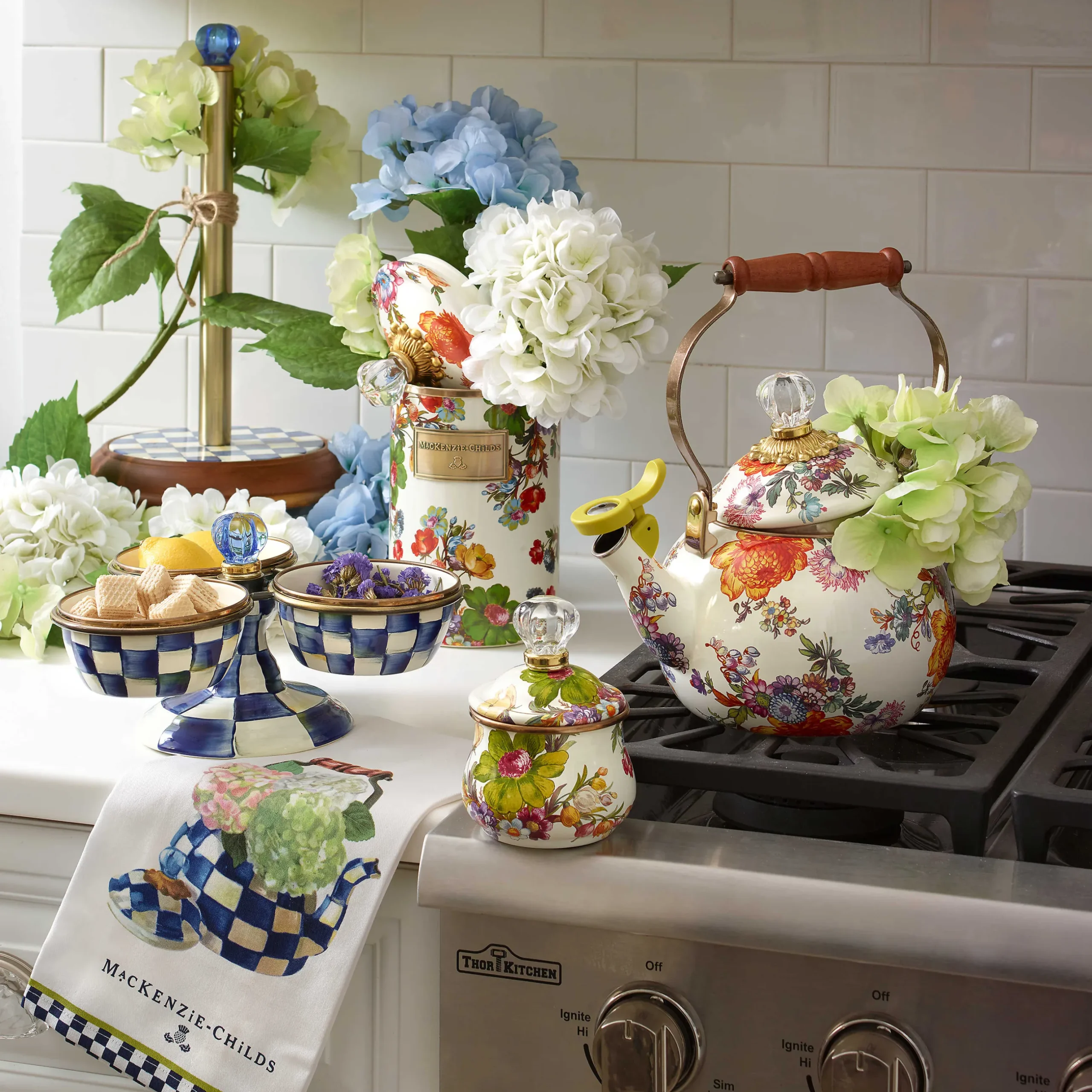 Hot MacKenzie-Childs Flower Market Whistling Tea Kettle