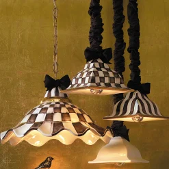 Online MacKenzie-Childs Fluted Hanging Lamp - Courtly Check