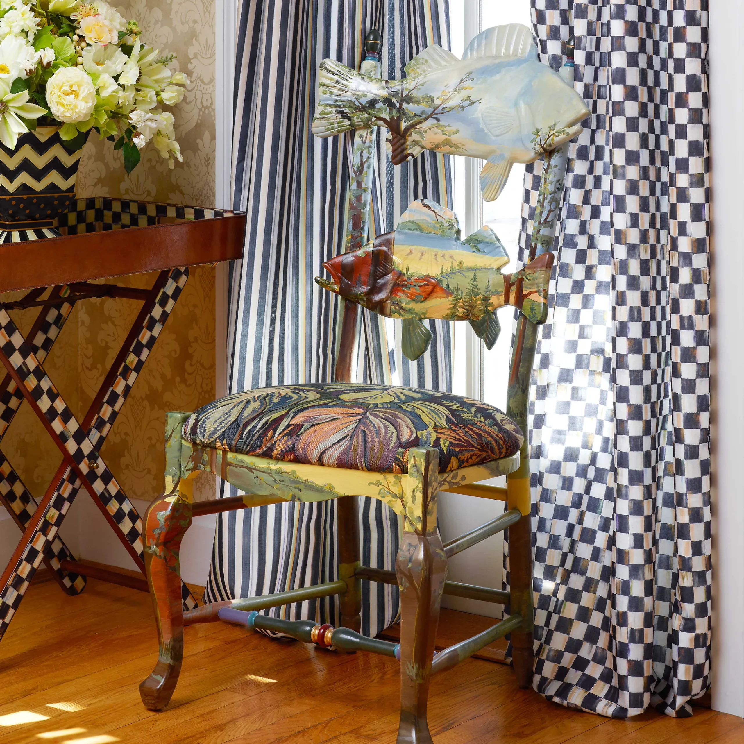 New MacKenzie-Childs Forest Fish Chair