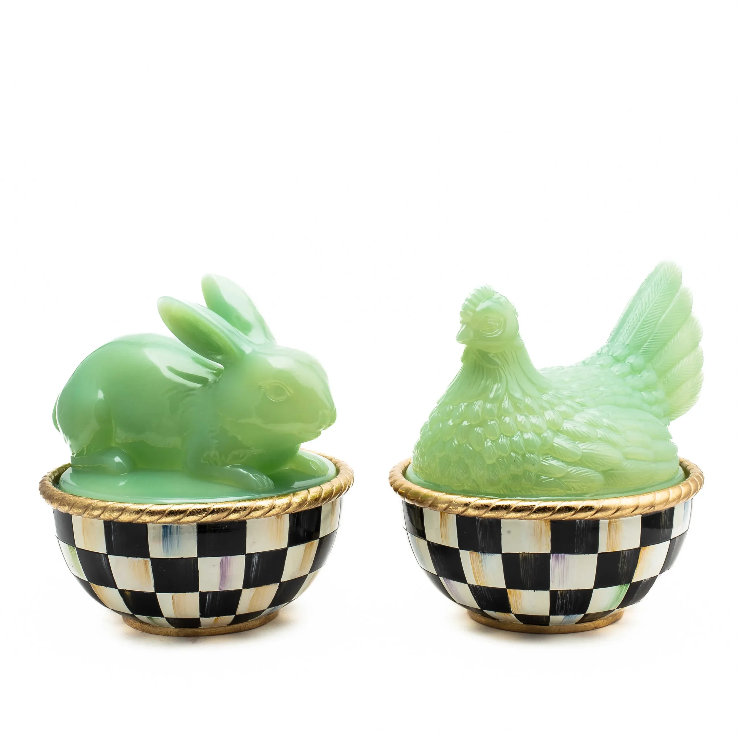 Hot MacKenzie-Childs Green Chicken Lidded Container