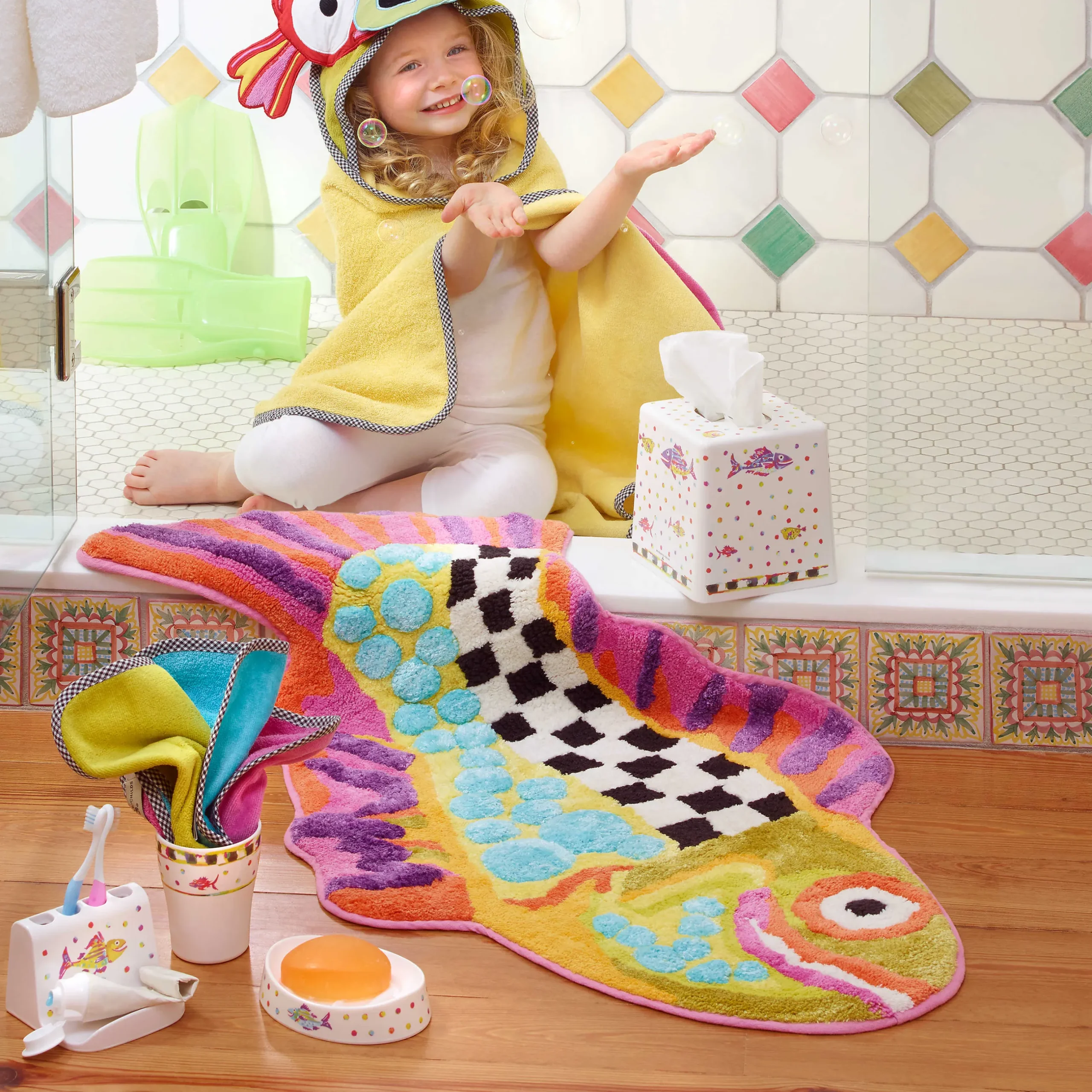 Discount MacKenzie-Childs Happy Fish Bath Rug