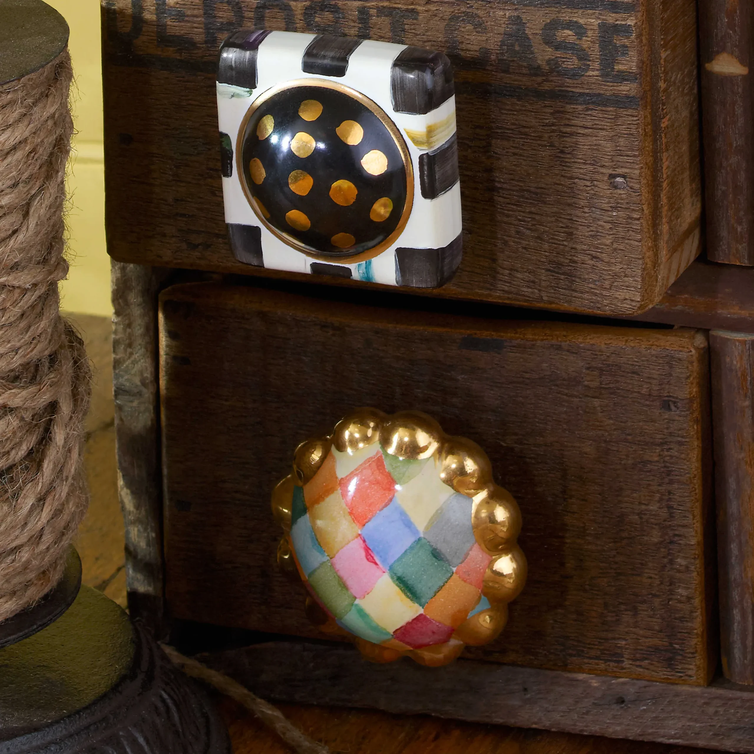 Clearance MacKenzie-Childs Harlequin Round Knob