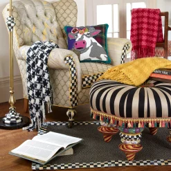 Clearance MacKenzie-Childs Houndstooth Throw - Black & Ivory