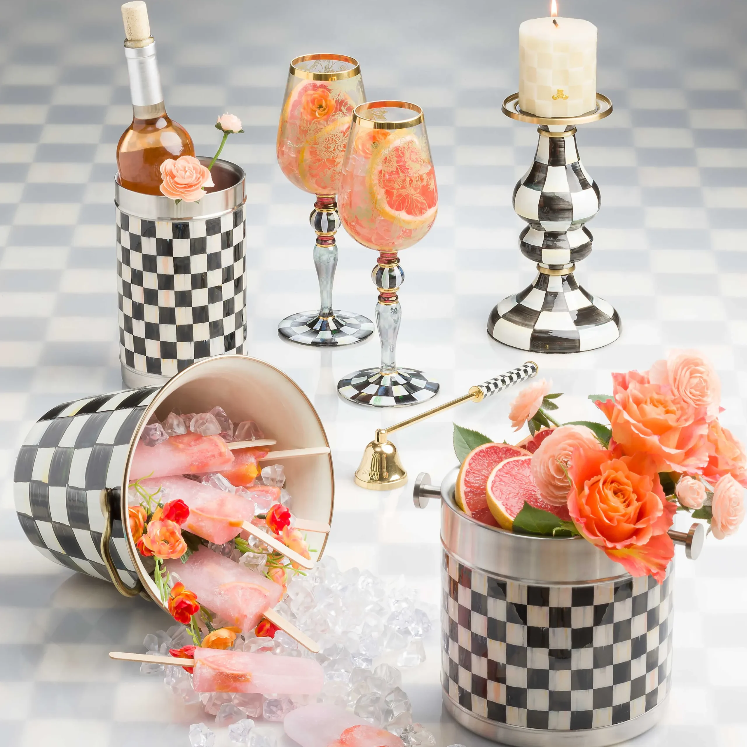 Online MacKenzie-Childs 3260 Ice Bucket - Courtly Check