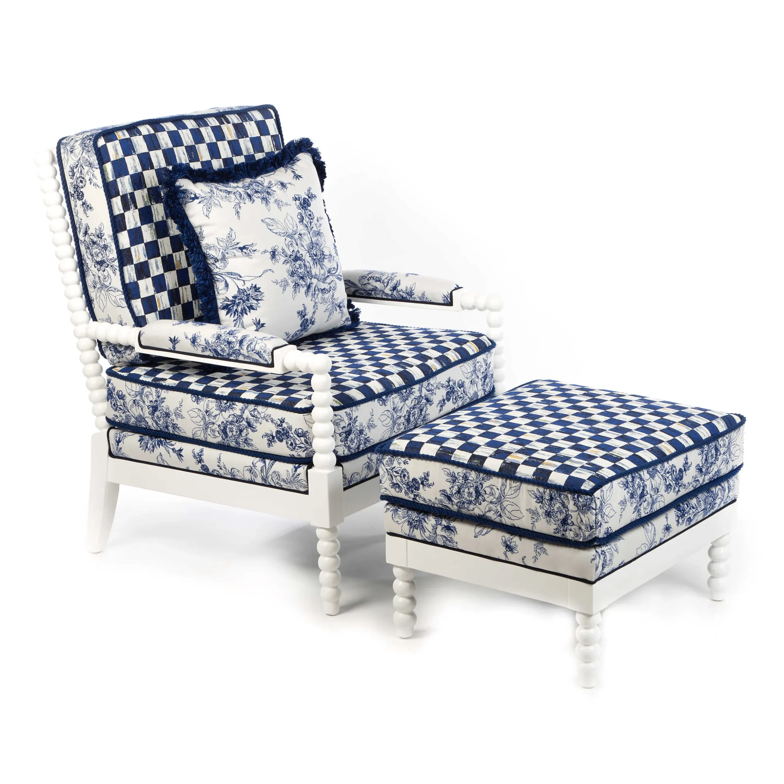 Hot MacKenzie-Childs Indigo Villa Outdoor Chair